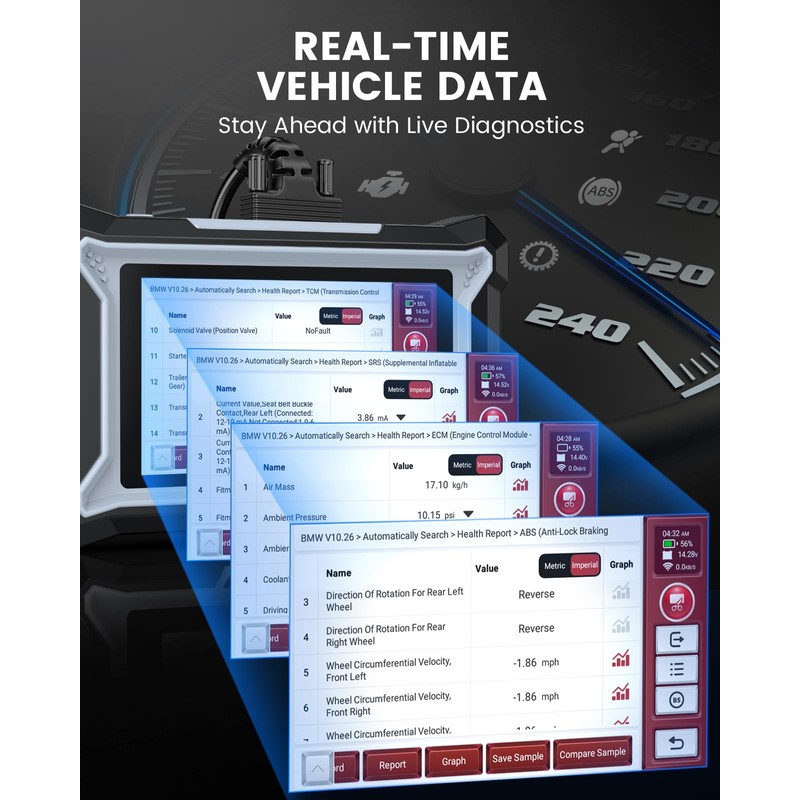 ANCEL DS100 OBD2 Scanner - ABS, SRS, Transmission & Check