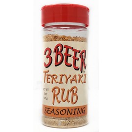 Single Bottle of 3 Beer Teriyaki Barbecue Seasoning Spice 5oz Shaker