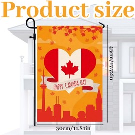 Canada Garden Flags 12 x 18 Inch Outdoor Decorative Flag - Seasonal Mini Flag with Maple Leaf Motif - Weatherproof Garden Decoration for National Day, Patio, Balcony, Front Garden & Outdoor Use