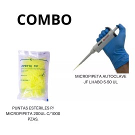 Jf Lhabo Micropipeta 5-50ul + Puntas Esteriles 200ul Jf Lhabo