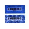 TamperSeals Group - 100 Pcs Blue 25x60mm Non-Transition Barcode Tamper