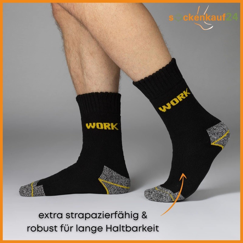 Sockenkauf24 10 Pairs Thermal Work Socks Inner Terry Towelling Men's