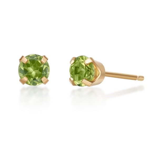 0.52 Carat Green Peridot Round Stud Earrings for Women in