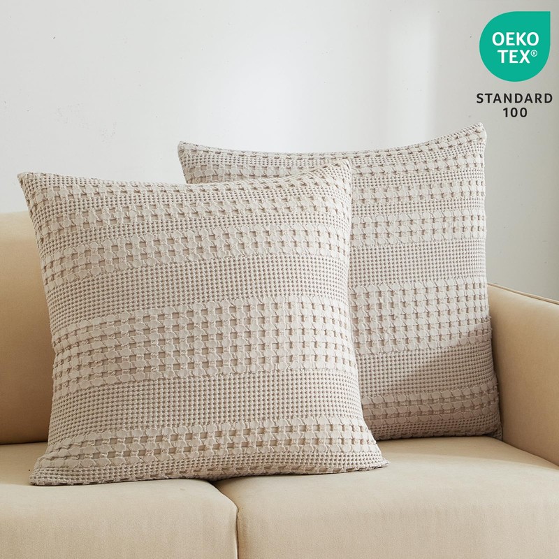 PHF Waffle Weave Euro Sham Cover 26" x 26" Throw