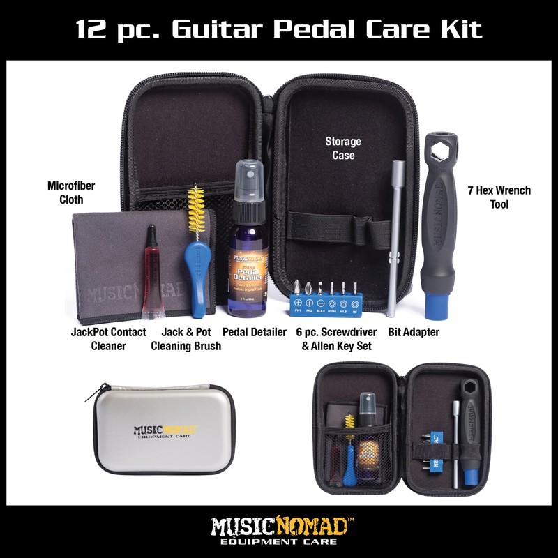 MusicNomad 12 pc. Guitar Pedal Cleaning and Care Kit for