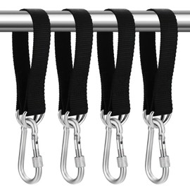 Tenbrachian 4 Sets Tree Swing Straps Hanging Kit Straps, 30cm x 25mm Heavy Duty Hammock Straps, Adjustable Swing Hanging Straps with 4 Carabiner Hooks & 4 D-rings, for Tree Swing Hammocks(30CM)