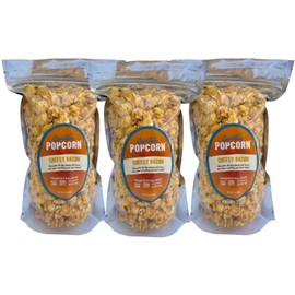 Signature Popcorn, 3-Pack Large Resealable Bags, Cheesy Bacon, Gourmet Popcorn Snack, Gluten Free