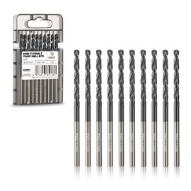 Toolant 9/64" Cobalt Drill Bit Set(Pro) Titanium Aluminum Nitride Coated (TiAlN) with Bullet Point Tip, 10-Piece Bulk
