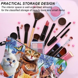 JYNVO Kosmetiktasche mit Katzenmustern (Geschäumtes Futter)