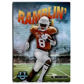 2022 Bowman Chrome University Ramblin Man Refractor #RM-12 Xavier Worthy Texas Longhorns Football