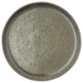 Marui Pottery MR-3-4099 Shigaraki Ware Hephamon, Plate, Diameter Approx. 5.1 inches (13 cm), Carbonized Vidro Green