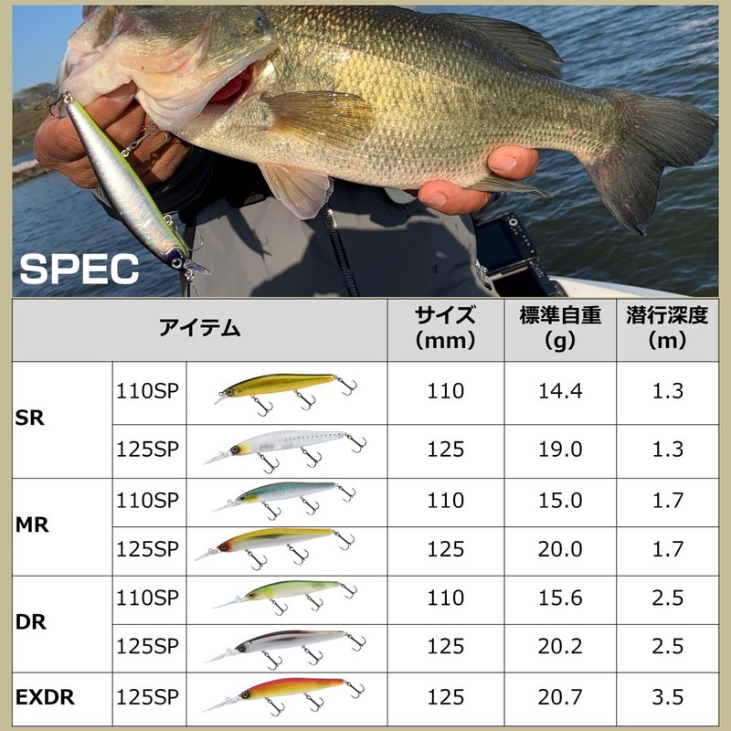 DAIWA Bass Steese Minnow Shirauo 125SP MR Lure