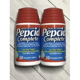 PEPCID 2x Pepcid Complete Dual Action Heartburn Relief Cool Mint 50+50=100ct Exp 1/2026