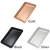 2 PCS Stainless Steel Square Trays,Trinket Serving Trays (Silver)