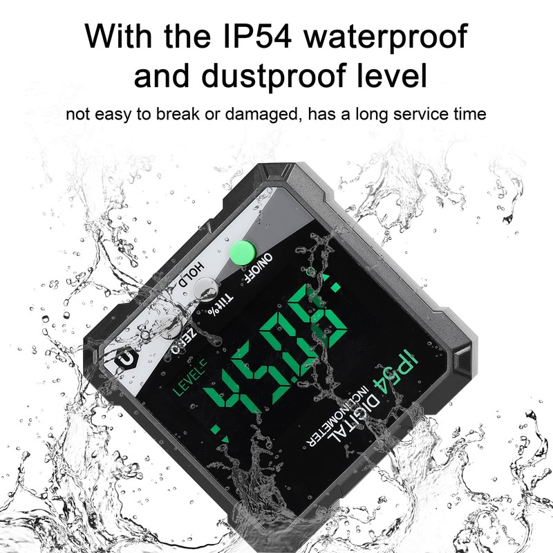 Mingzhe IP54 4*90° Portable Digital Inclinometer LCD Backlight Digital Protractor
