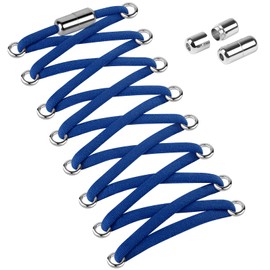 Widamin 2 Pairs of Elastic Shoelaces for Adults and Children, No Tie Shoelaces with Metal Capsules, Length 100 cm, blue x 2 pair