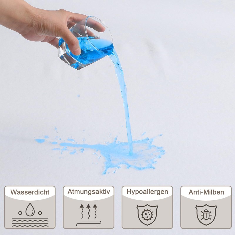 Beedsooth Waterproof Mattress Protector 120 x 200 cm, Breathable Molleton