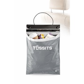 Tossits Recycled Disposable Car Trash Bags – Leakproof, Smell Proof Hanging Garbage Bags for Car, Truck, SUV, RV & Vehicle – Gray, 7 Count Disposable Automotive Trash Bags