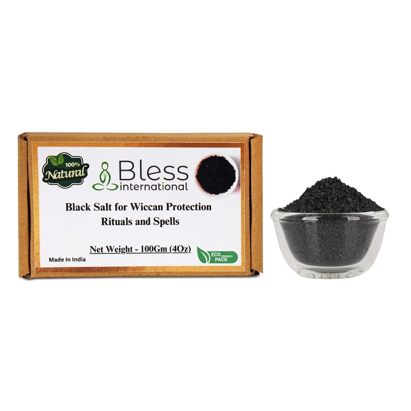 Bless International Black Salt for Wiccan Protection Rituals and Spells,