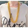 Zugar Land 33" Round Metallic Gold Beads Mardi Gras Necklaces