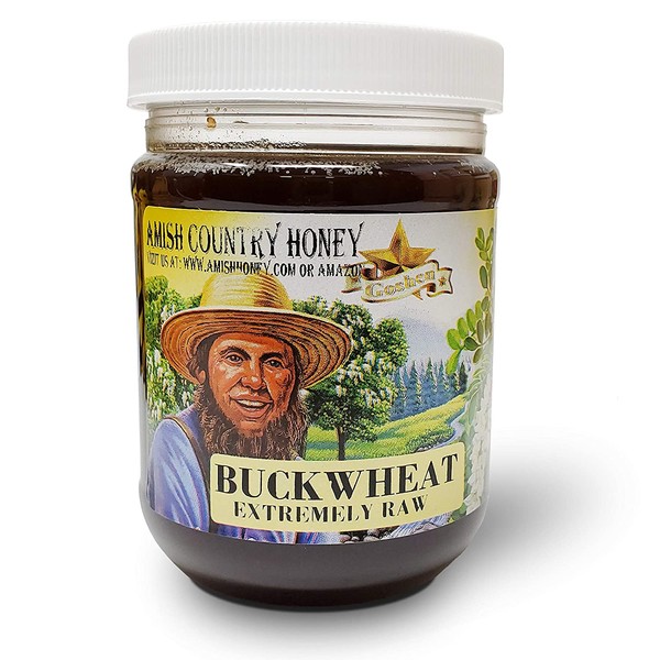 Goshen Honey Amish Extremely Raw Buckwheat Honey 100% Natural Honey Health Benefits Unfiltered OU Kosher Certified | 1 Lb