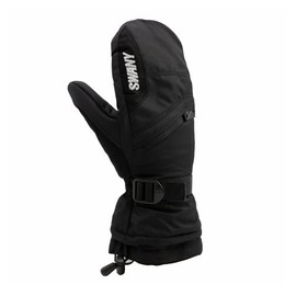 Swany Junior X-Over Insulated Warm Durable Touch Screen Compatible DryShell Winter Skiing Mittens, Black, Small