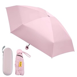 Mini Umbrella, Six-bone Umbrella, UV Protection Umbrella, Sun Protection Umbrellas for Outdoor Use, Rain or Sunshine Umbrellas Portable (Pink)
