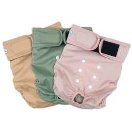 Grecle Washable Female Dog Diapers - Premium Reusable Diapers for Doggie in Heat - Highly Absorbent Dog Diapers Female for Pet Incontinence with Adjustable Snaps (Pink, M)