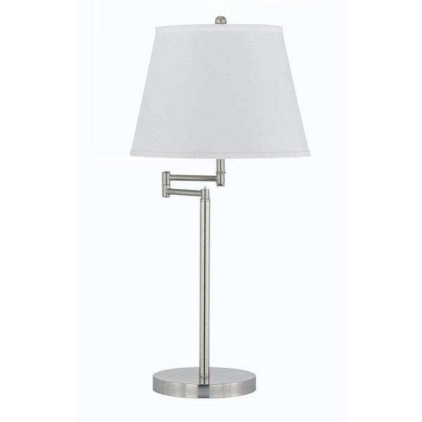 Cal 28" Height Metal Table Lamp in Brushed Steel 150W/Brushed