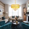 FRIXCHUR 16-Inch Modern Gold Crystal Chandelier, Ceiling Light Fixture, Adjustable