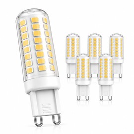 Momolumen G9 LED Light Bulbs 5W 50W Halogen Equivalent, Non-Dimmable T4 Bulbs, No Flicker, Energy Saving G9 LED Bulb for Chandelier Pendant Ceiling Fan Wall Sconce, Pack of 6, 3000K Soft Warm White