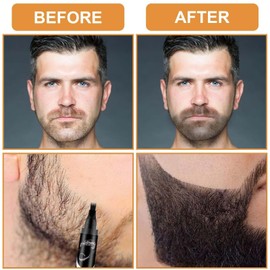 Beard Pencil Filler for Men,Beard Pencil Filler with Fork Tip,Natural Enhancer to Fill,Shape and Define,Easy Beard Pen Liner,Mustache Shaping and Enhancing,Waterproof & Long Lasting,Sharpen Hair,Brown
