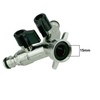 2 Way Splitter with 3/4 Inch Ball Valves for 2