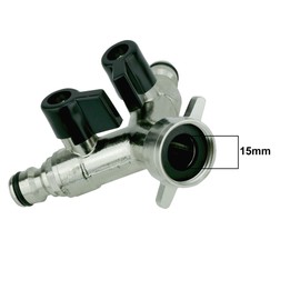 2 Way Splitter with 3/4 Inch Ball Valves for 2 Supply Hose Garden Hose Y Splitter Garden Tap