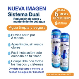 Sistema Dual para Tinacos (450 a 1100 Lts) | Paquete con 2 Dispositivos | Reducción de sarro y mantenimiento del agua – Dr. Tinaco