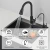mvmhome Black Kitchen Sink Single Bowl Stainless Steel Sink with