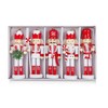 Premier Set Of 5 Nutcracker Christmas Decorations Wooden Tree Decorations