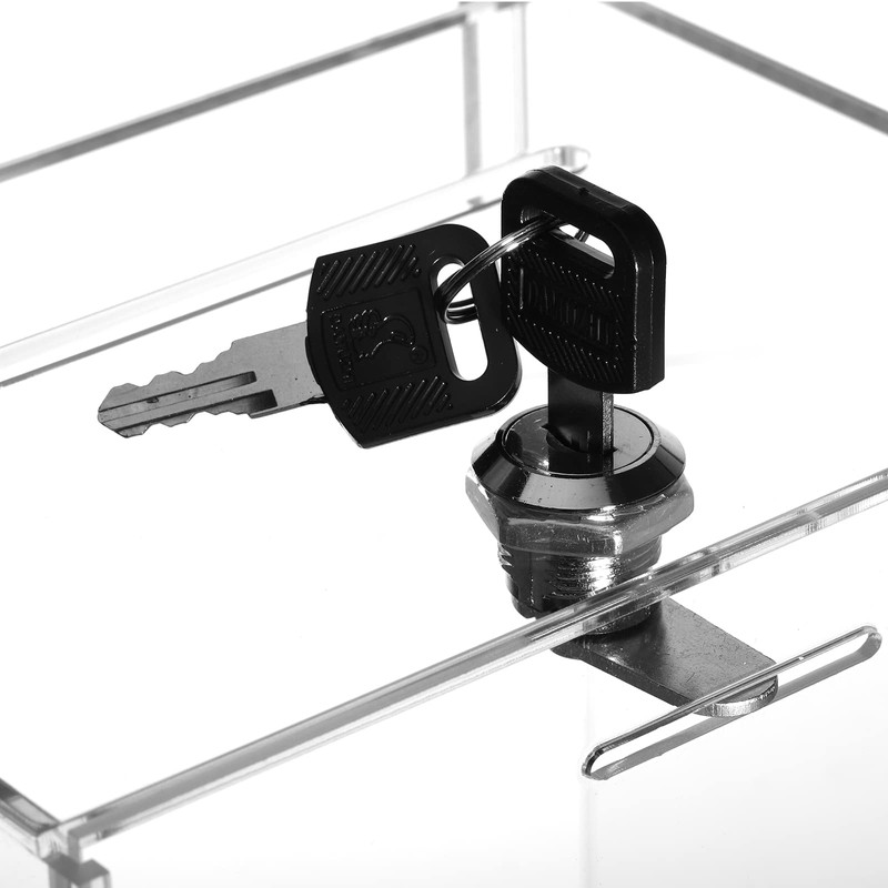 Youeon Large Acrylic Donation Box with Lock, 6.7 x 5