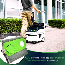 Reusable Dust Bag Compatible with Festool Midi, Mini, and CT 15 Dust Extractor Manufactured after 2019 (4 Layer Fabric, Long-Life)