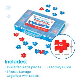 hand2mind Lowercase Alphabet Puzzle Pieces, Spelling Toys for Kids 3-5, Word Building Puzzles, Letter Recognition for Preschoolers, Toddler ABC Learning Toys, Science of Reading Manipulatives