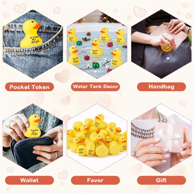 Jenaai 30 Pcs Funny Finger Rubber Ducks Bulk