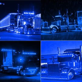 ALFU 10 Pack Amber DC12-24V IP68 Waterproof LED Trailer Lights Kit Front Rear LED Side Marker Clearance Indicators Light for RV Camper Truck Van Caravan Boat