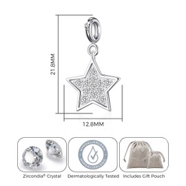 Philip Jones Star Charm Created with Zircondia® Crystals