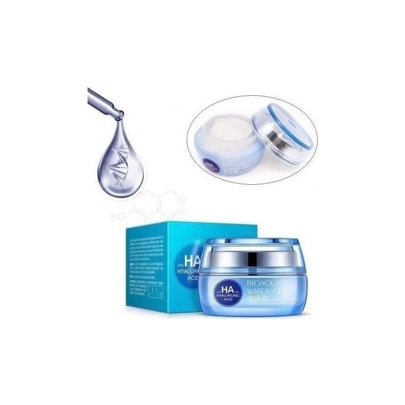 Bioaqua Crema Antiedad con Ácido Hialurónico, Suaviza Líneas de Expresión