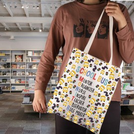JNIAP Student Delivery Specialist Gift Bus Monitor Tote Bag Bus Aid Attendant Gift (Sch-ool Bus Mentor Tote Bag)