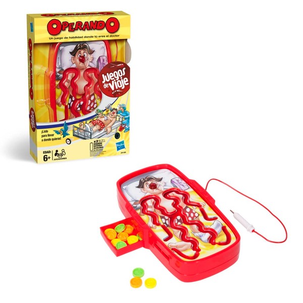 Hasbro Gaming Operando Juego de Viaje Juego de Mesa Familiar
