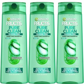 Garnier Hair Care Fructis Pure Clean Shampoo, 12.5 Fluid Ounce (Packaging May Vary), Pack of 3