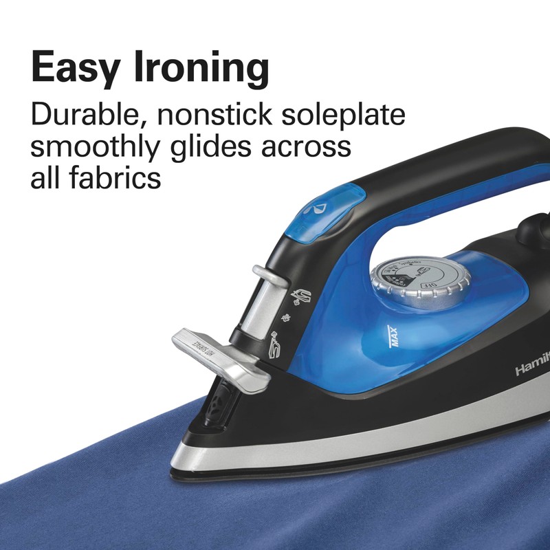 Hamilton Beach 2-in-1 Steam Iron for Clothes and Garment Steamer