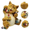 BESPORTBLE Resin Cat Eating Gnomes Statue Unique Cat Figurine for