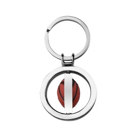Art Attack I Love Basketball Rotating Keychain, Metal Bball Hoops Sport Charm Party Favor Pendant Car Key Ring Holder (Silver)
